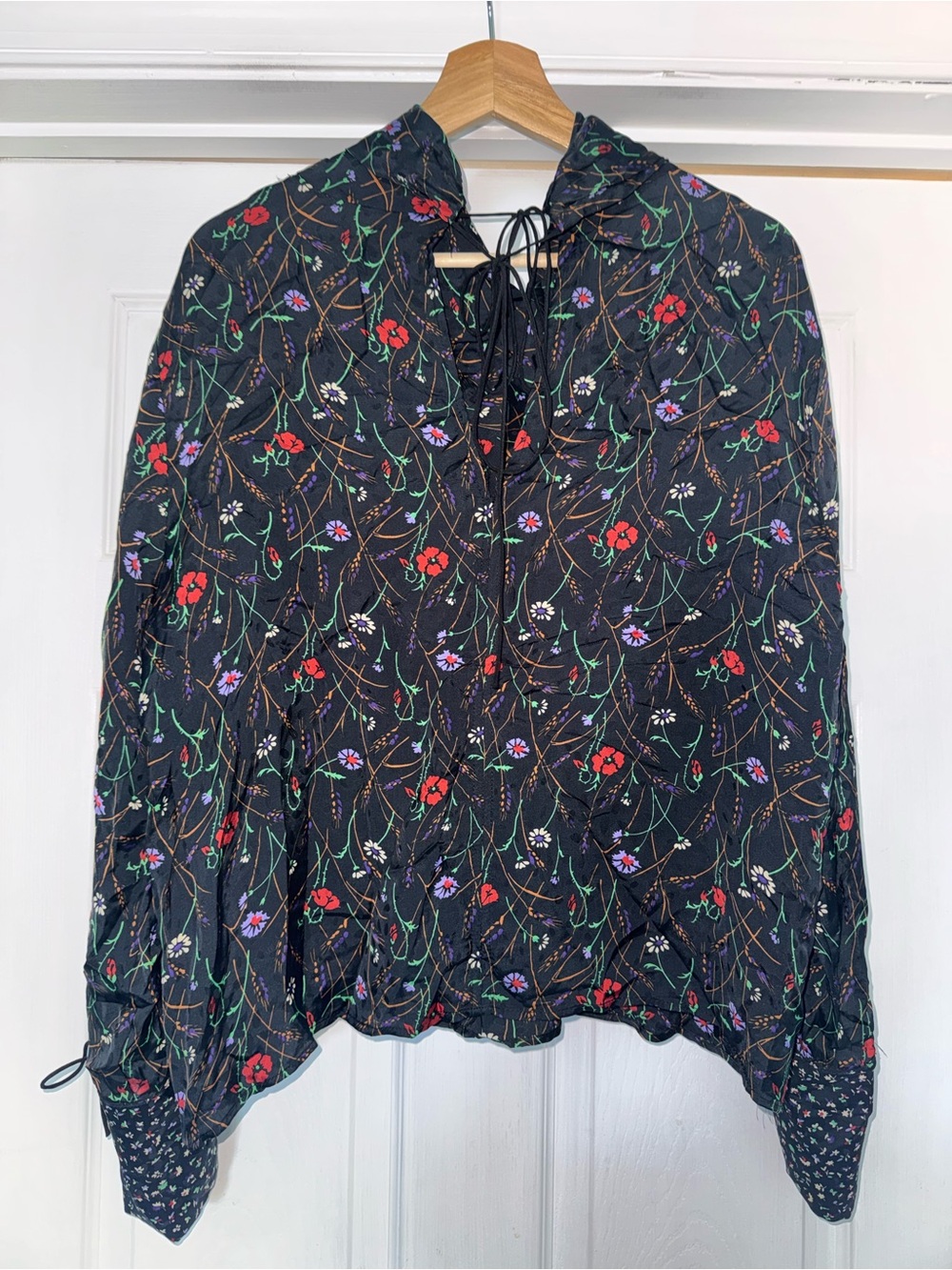 Topshop Boutique Floral Black Blouse 8 Top - Picture 7 of 10